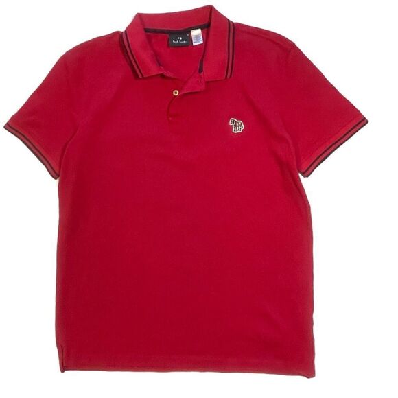 PS PAUL SMITH Zebra Logo Polo Shirt medium on Fuschia - Picture 5 of 12